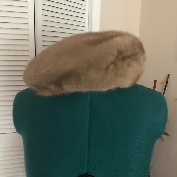 TAN MINK HAT  VINTAGE 1950'S - Picture 7 of 8